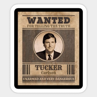 Tucker Carlson Wanted Sticker